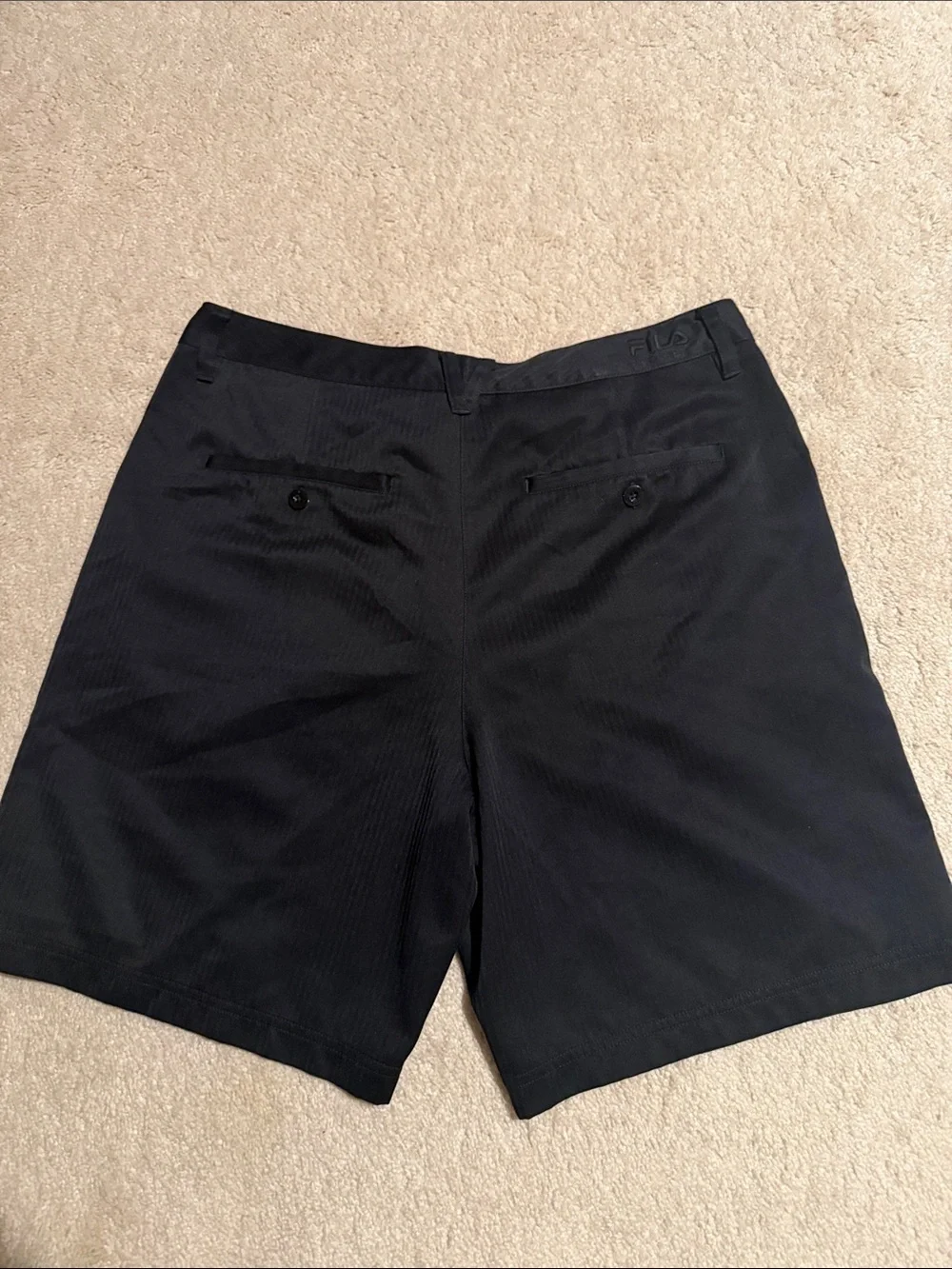 Fila Sport Men's Black Flat-Front Shorts